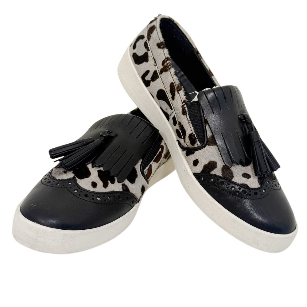 Cole Haan Leopard Print Tassel Slip On Sneakers Women’s Size 8.5